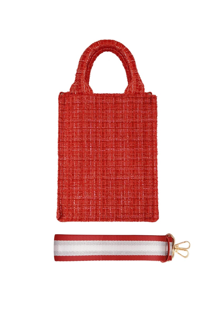 Handtas met patroon & bag strap - rood Polyester