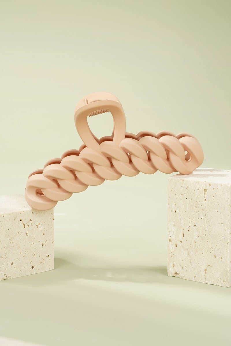 Haarklem gevlochten - beige Plastic