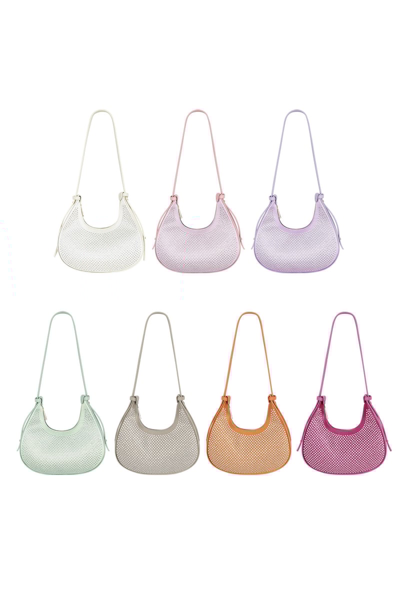 Croissant Tas Wit Glitters - PU