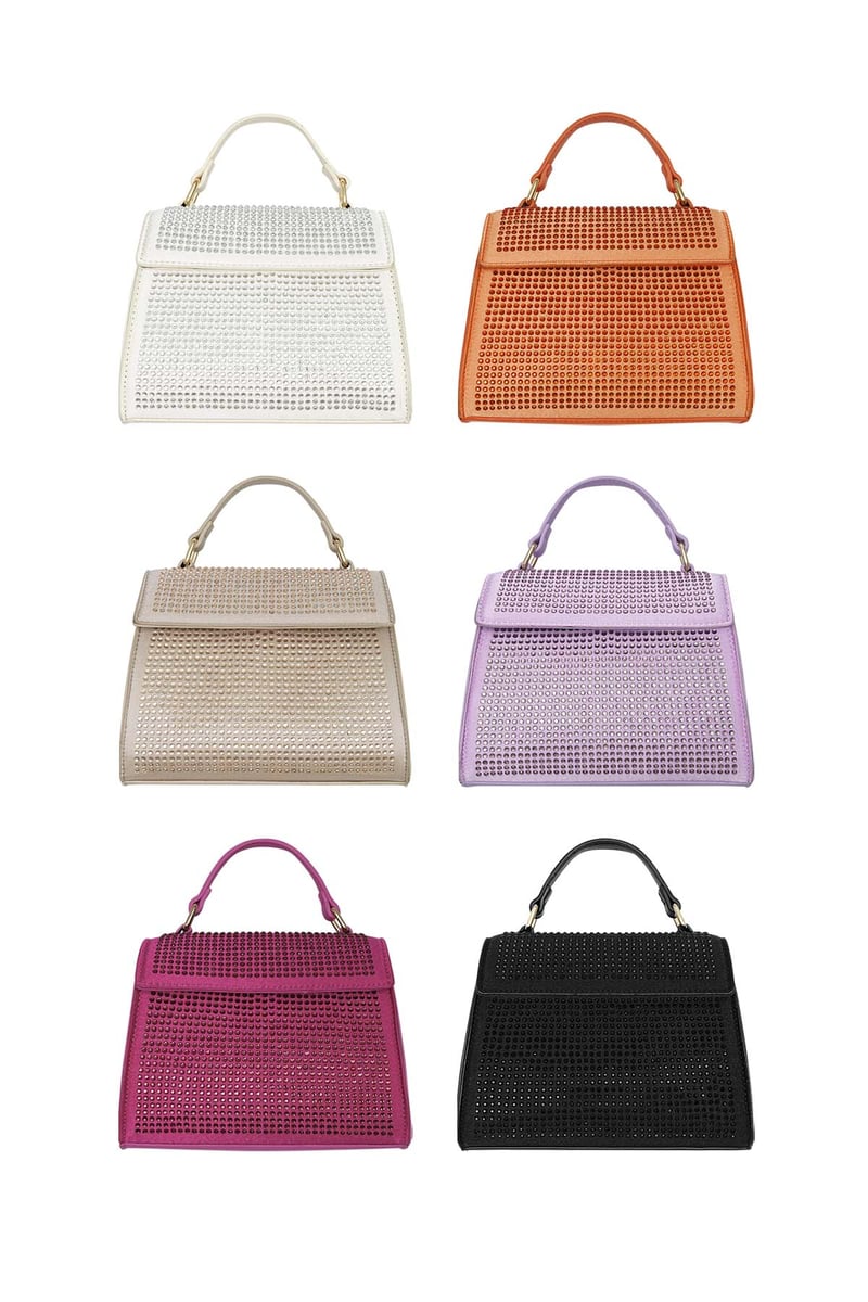 Handtas strass - lila PU