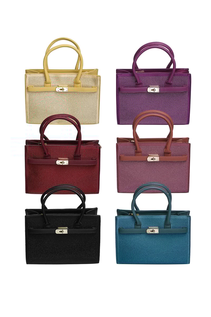 Handtas slot strass - fuchsia