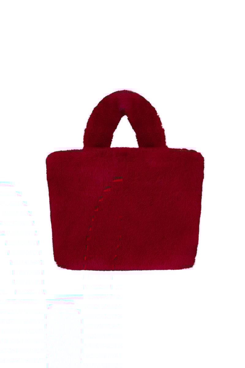 Faux fur city tas klein - beige