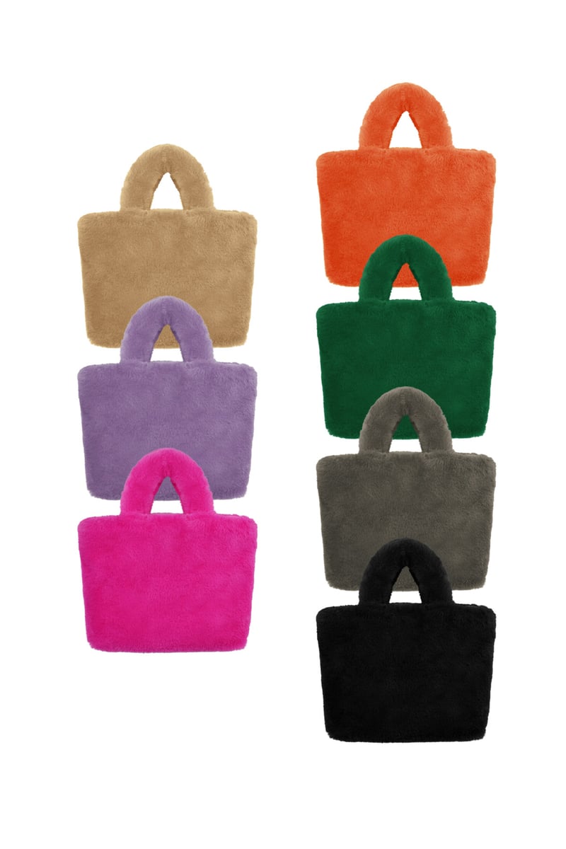 Faux fur city tas klein - beige