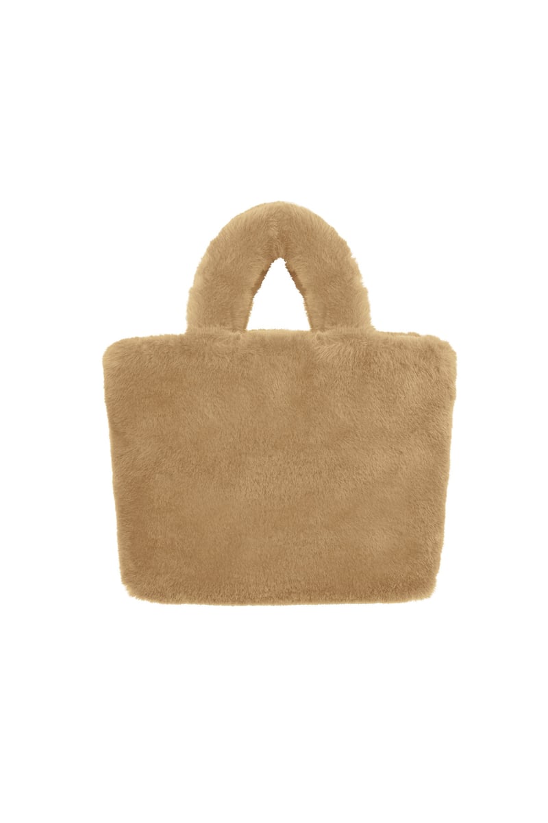 Faux fur city tas klein - beige