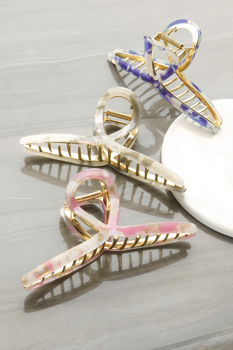 Haarclip krul marble - grijs