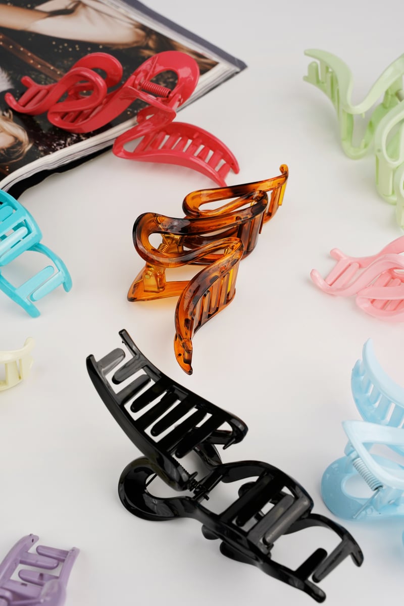 Esthetische haarclip krul - fuchsia