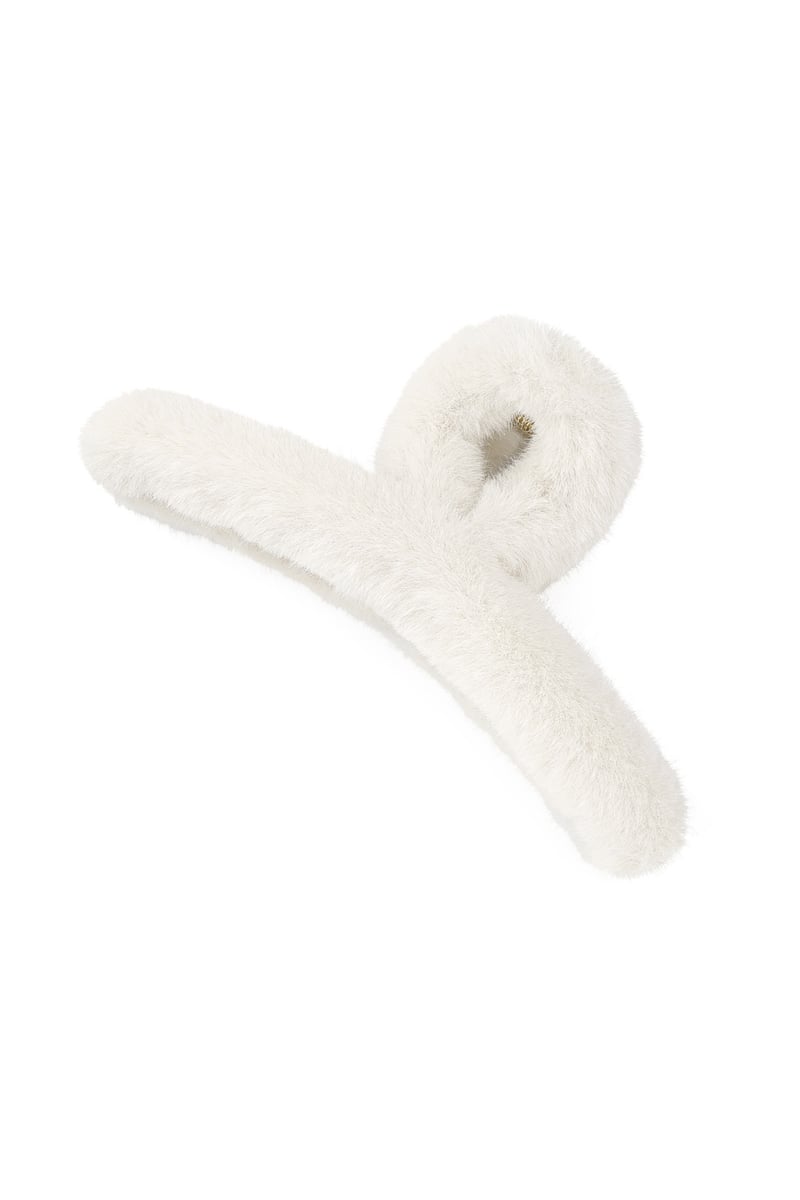 Faux fur haarclip - beige
