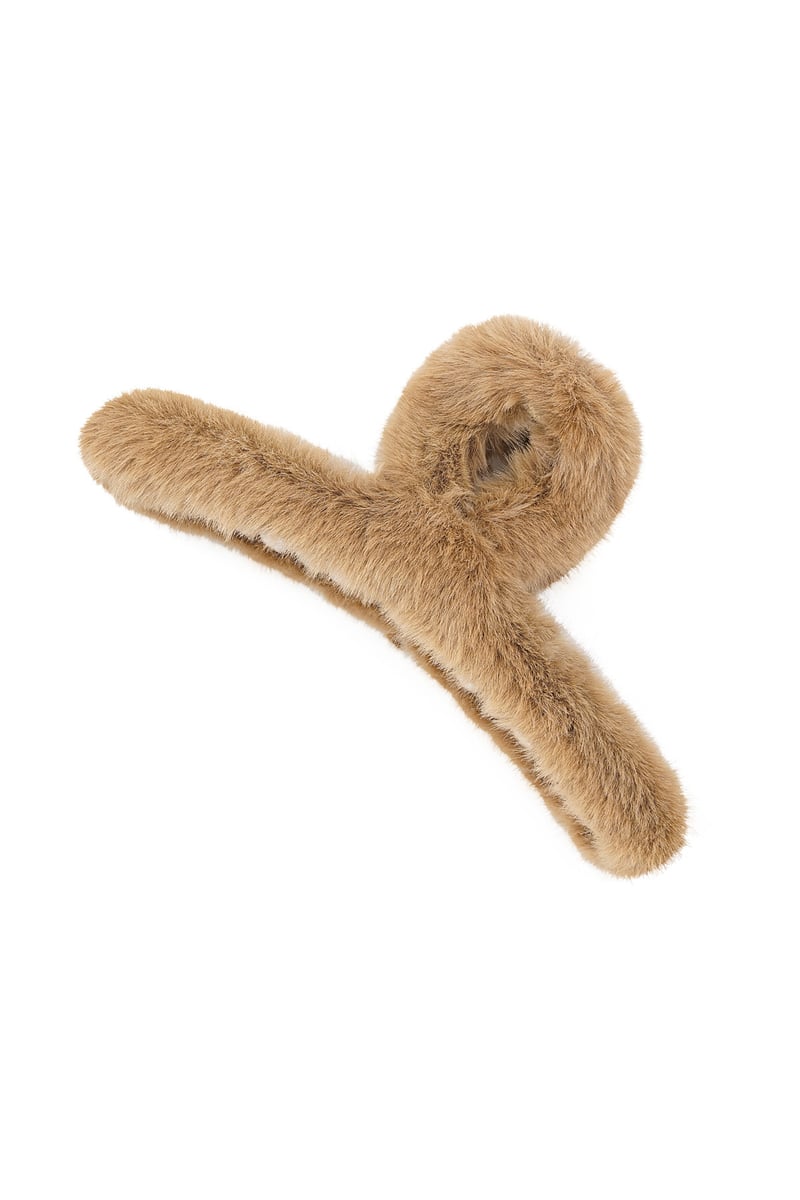 Faux fur haarclip - beige