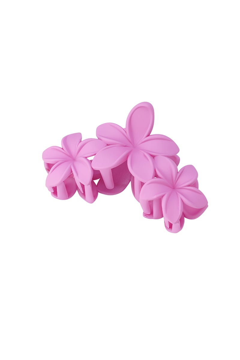 haarclip met grote bloemen - suikerspin roze