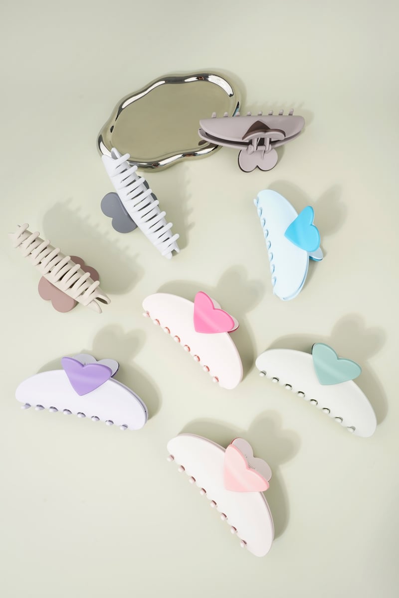 haarclip met hart detail - paars