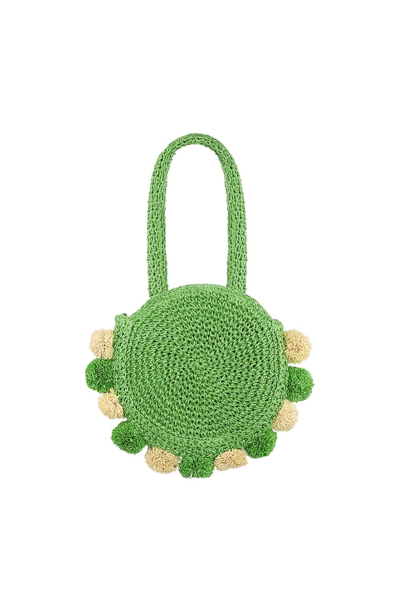 Pom pom beach bag - groen