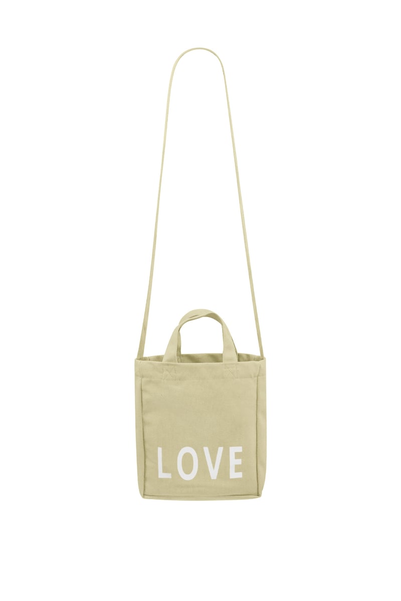 Kleine canvas tas love - beige