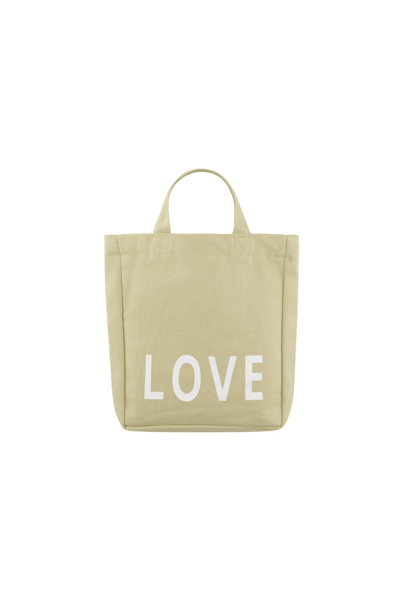 Kleine canvas tas love - beige