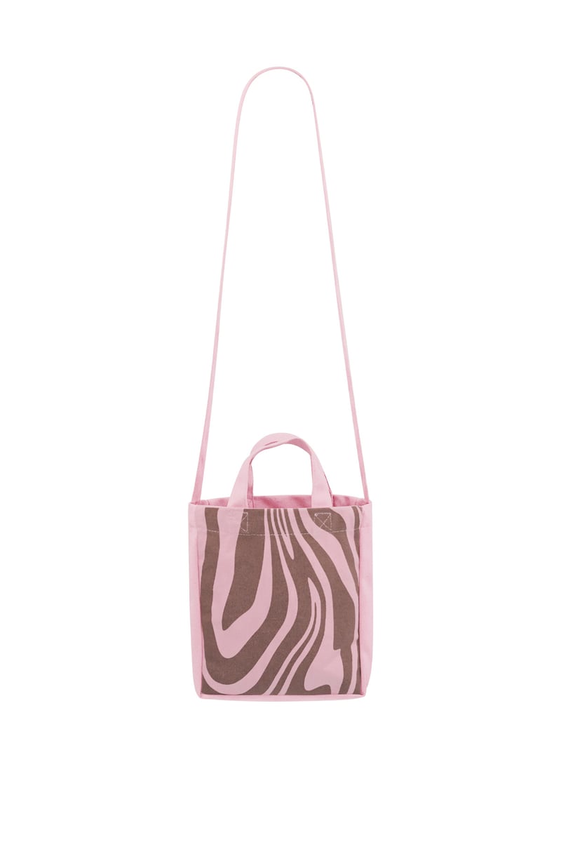 Kleine canvas tas zebra - roze bruin