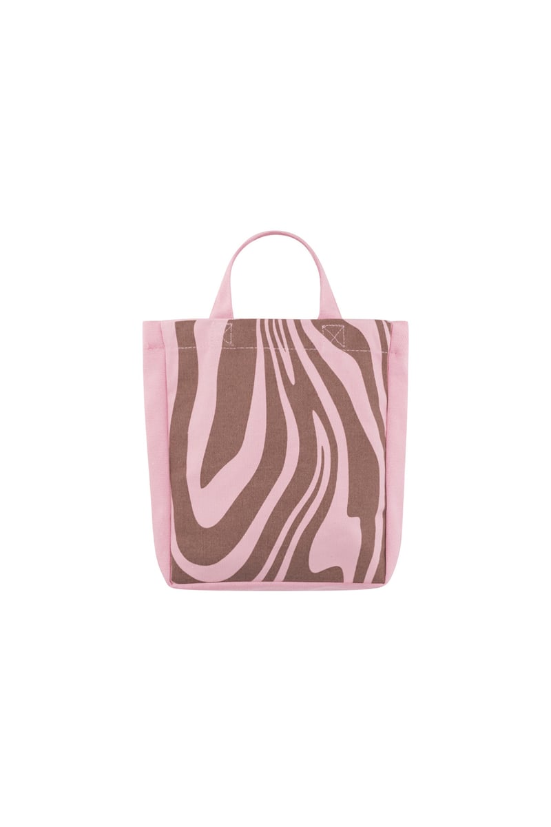 Kleine canvas tas zebra - roze bruin