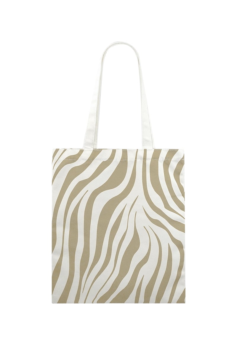 Canvas shopper zebraprint - beige
