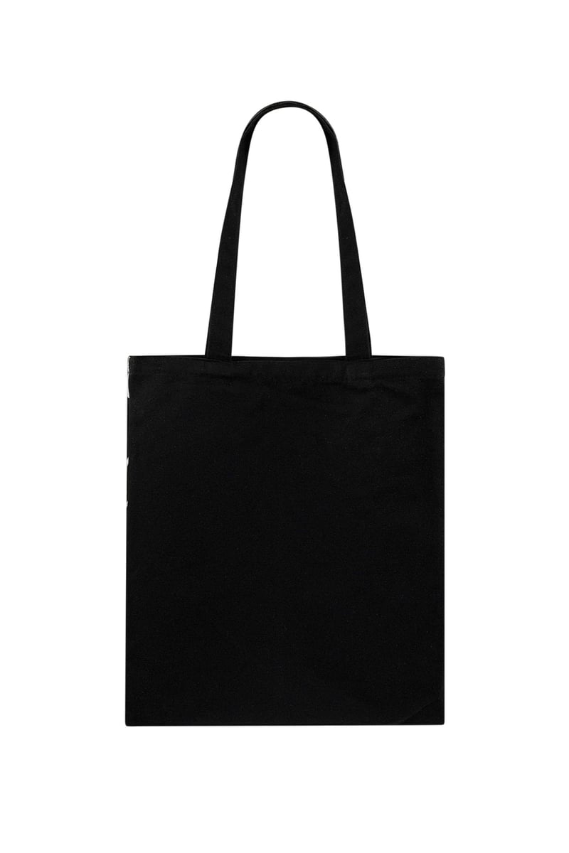 Canvas shopper hartjes - zwart