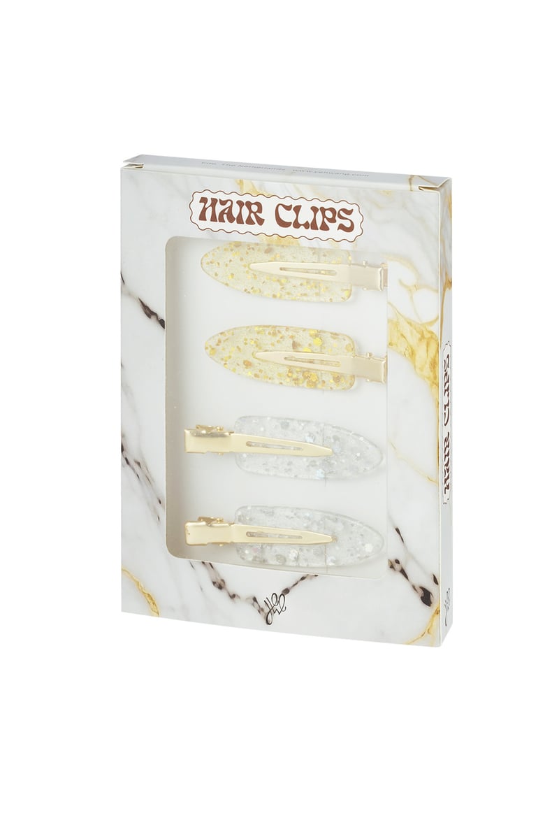 Haarclip box marmer - Goud kleur zilver