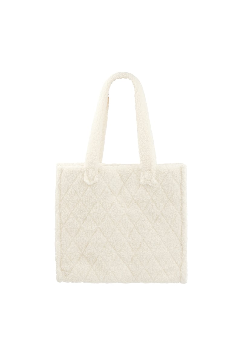Fuzzy tote tas - camel