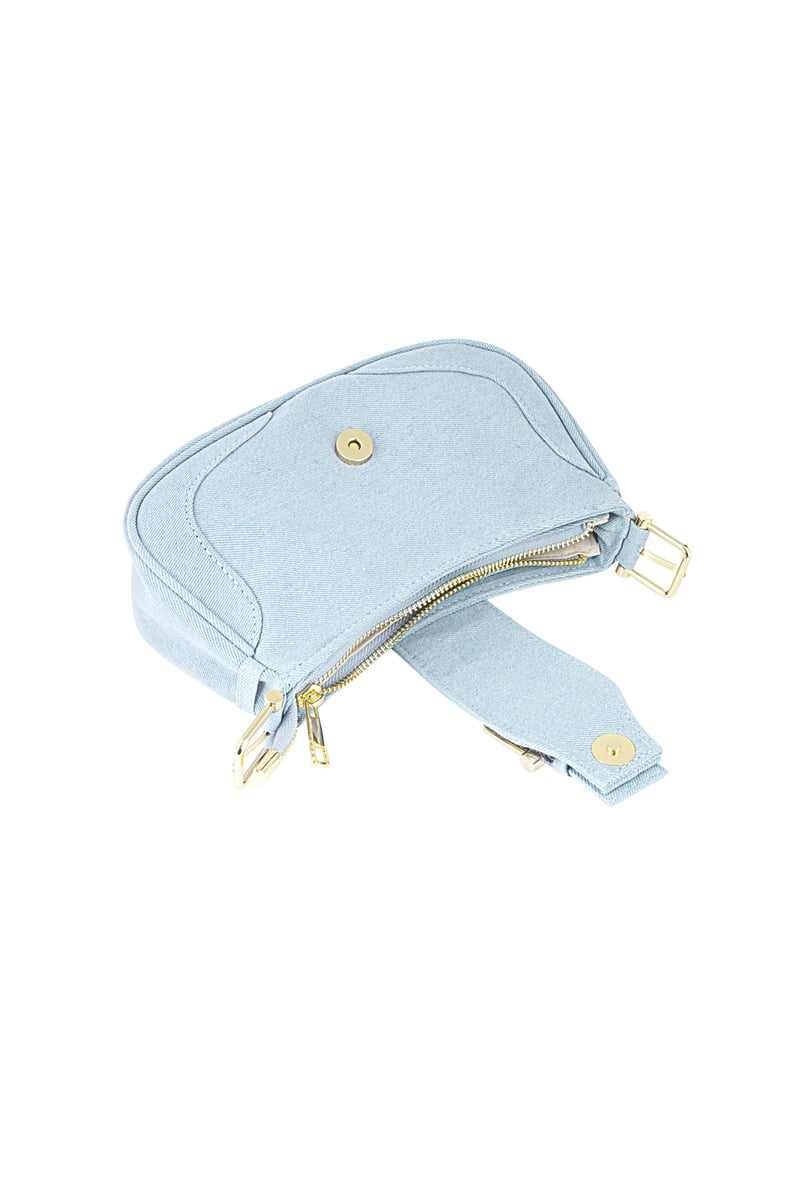 Gekleurde tas met gesp detail - blauw