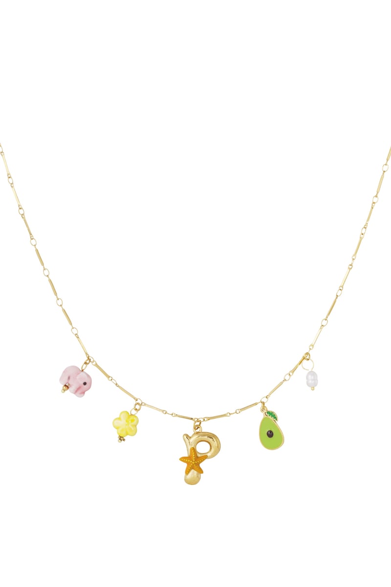 Happy Initials ketting met bedels
