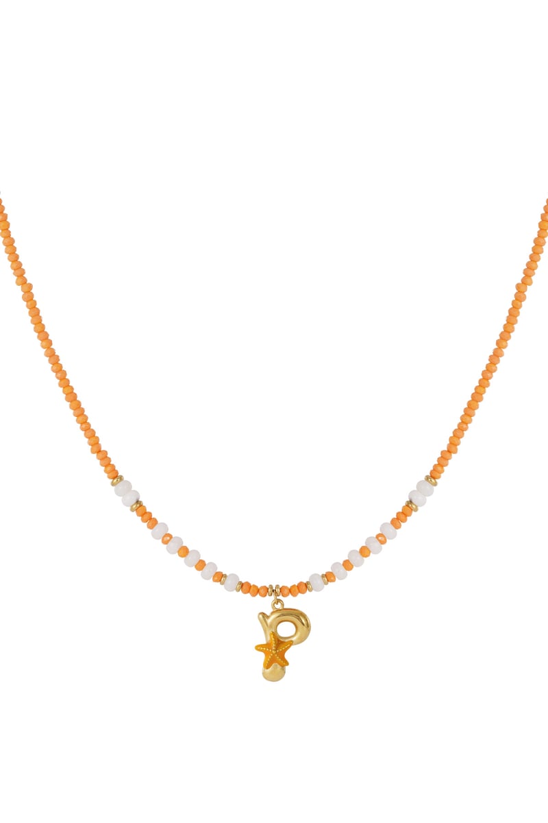 Vrolijke kralen initialen ketting met bedels