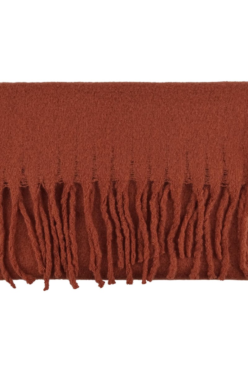 Warme wintersjaal effen kleur bruin Polyester