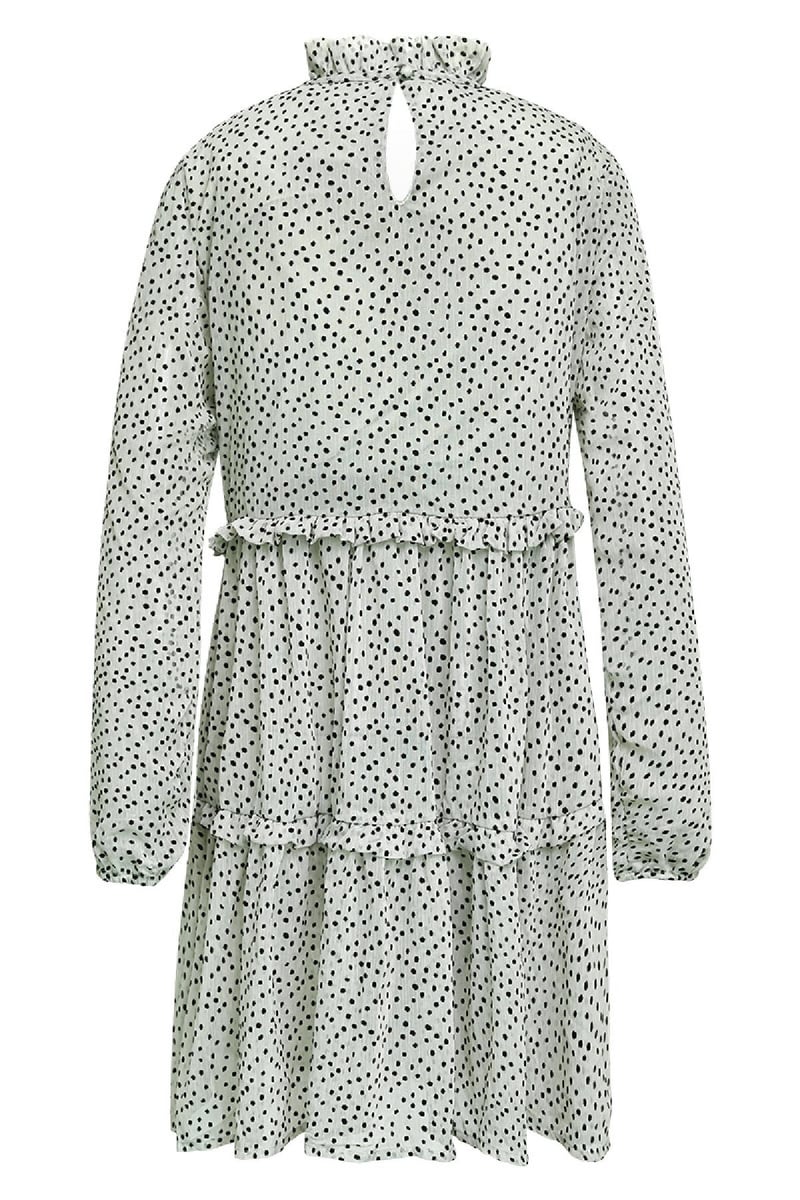 Gelaagde jurk met ruches Groen S