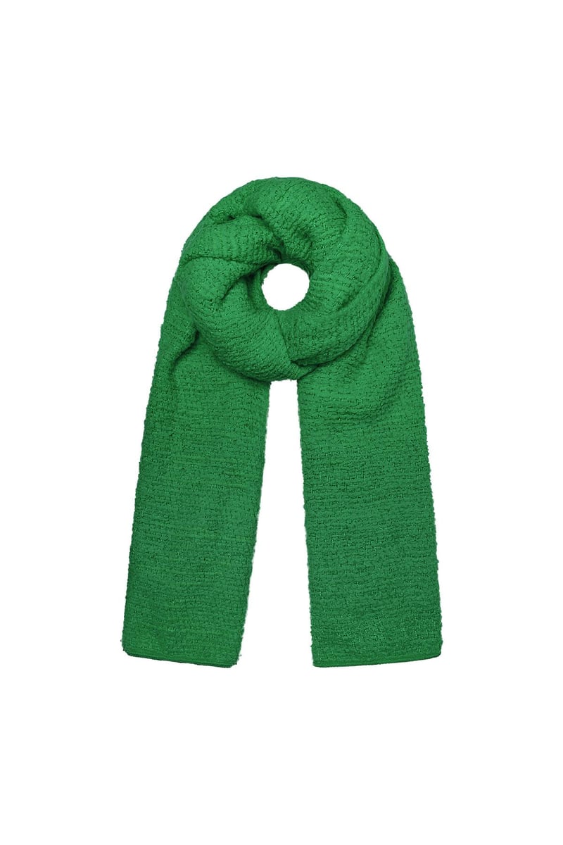 Wintersjaal met reliëf patroon groen Polyester