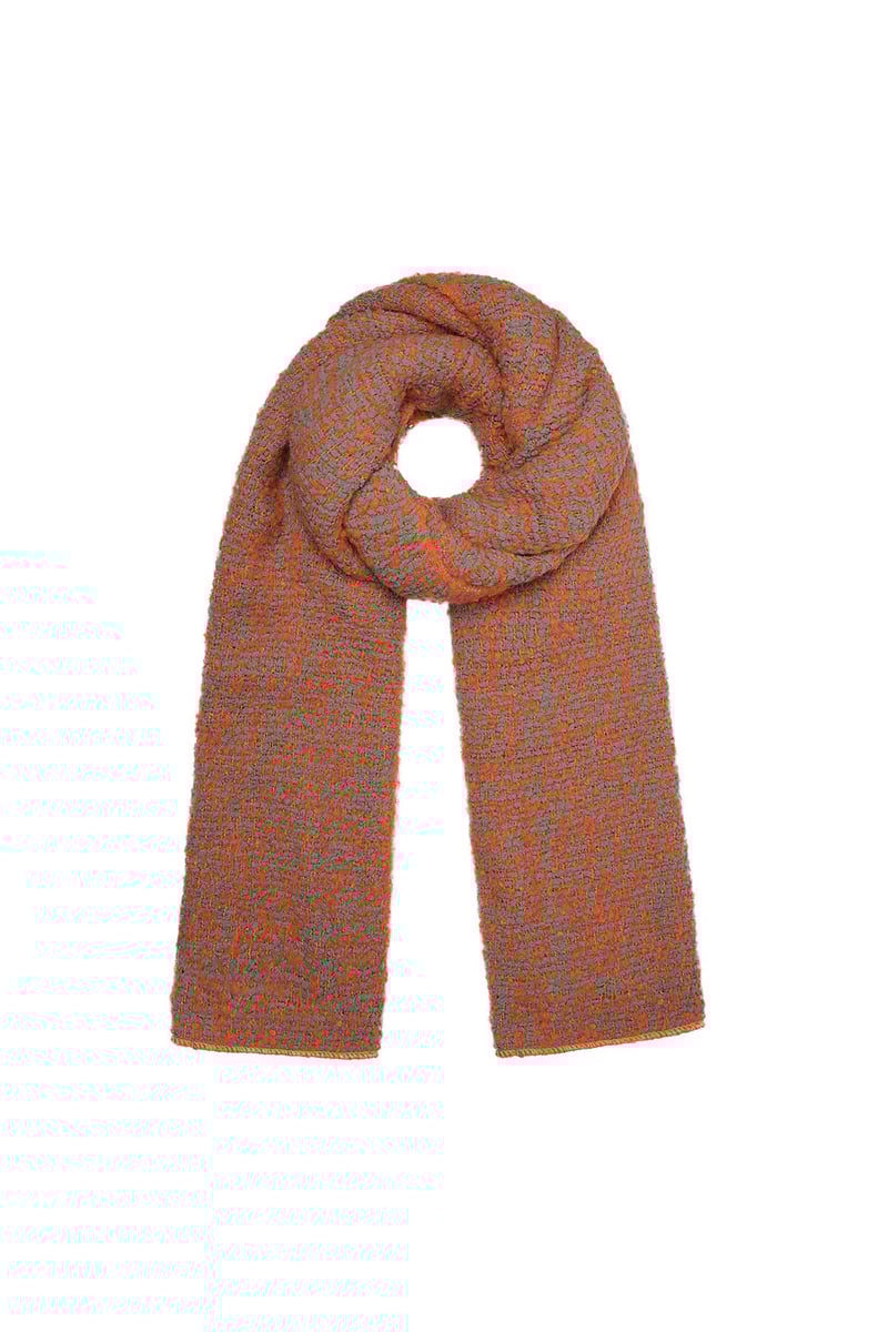 Sjaal met reliëf stof roze/grijs Polyester