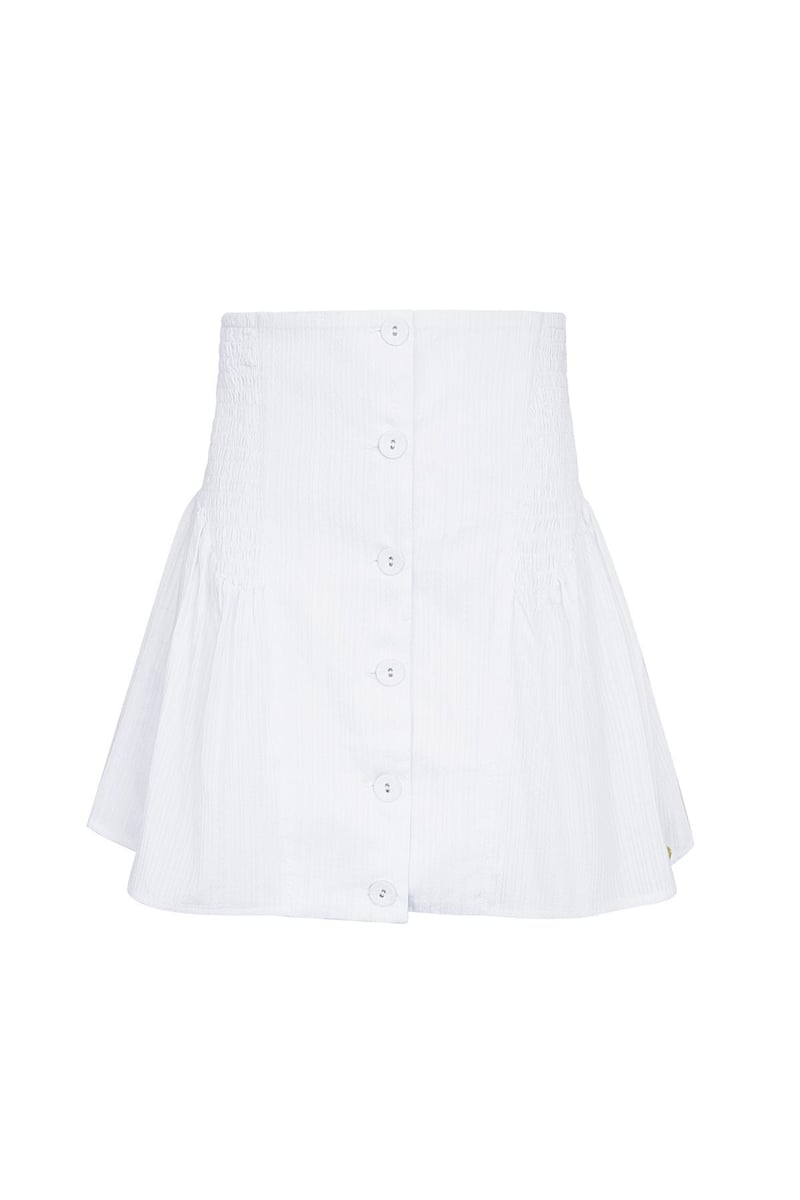 Rok met knopen en smock detail Wit S