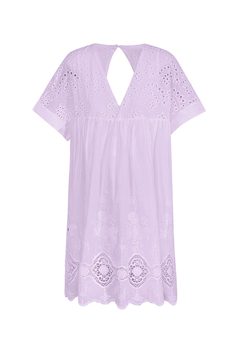 Korte jurk met open rug - fuchsia