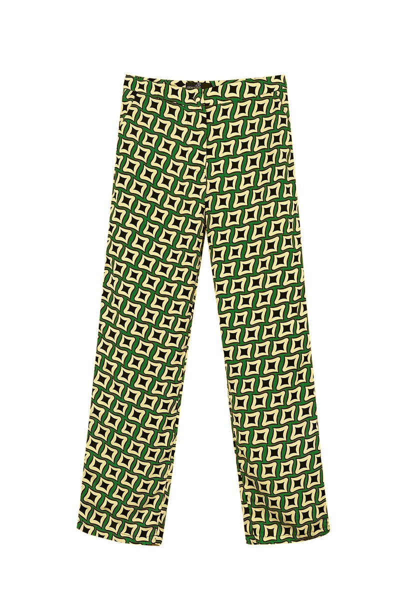 Broek retro print zwart