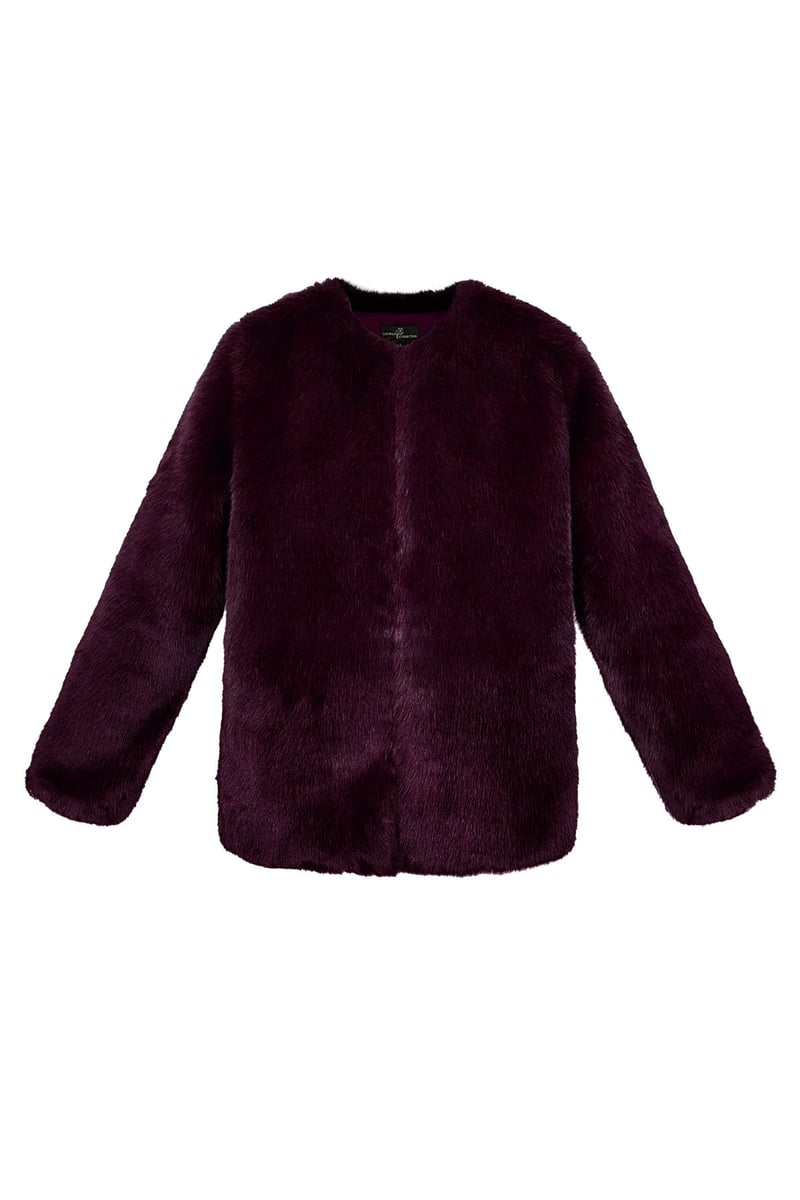 Faux fur jas - donkerblauw