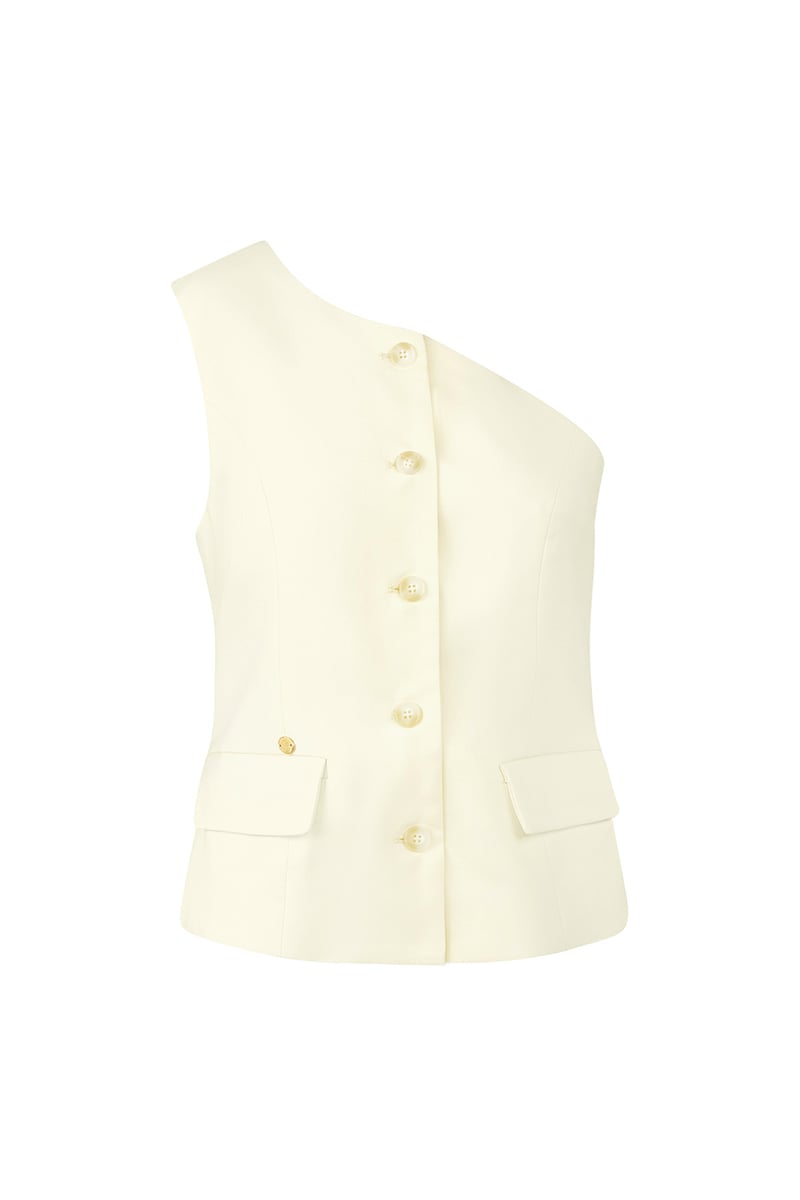 Off shoulder gilet - crème 