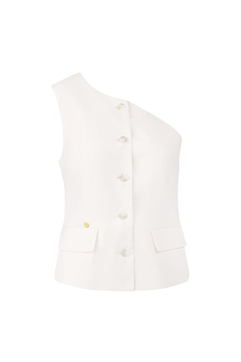 Off shoulder gilet - crème 