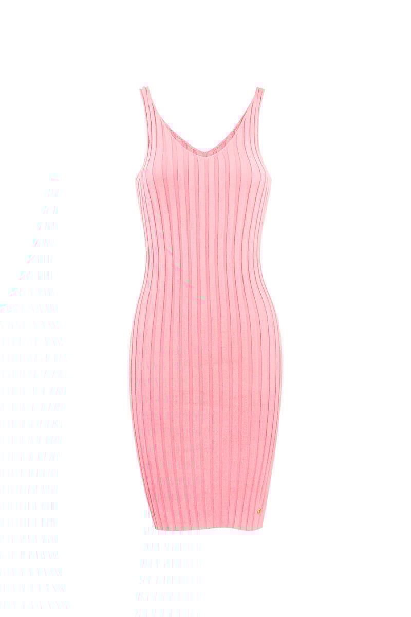 Knitted jurk basic kleur - beige