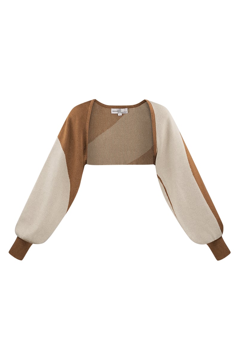 Vestje organische strepen print - bruin