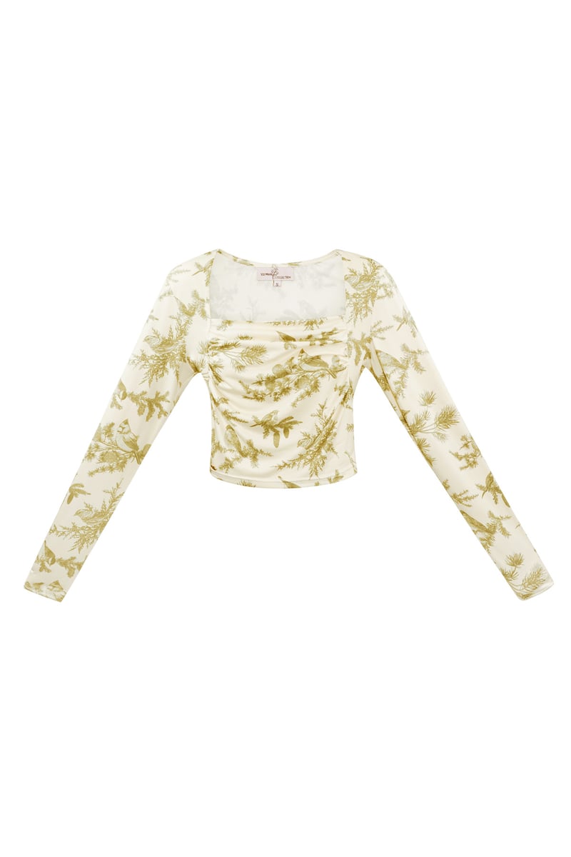 Long sleeve bloem top - blauw 