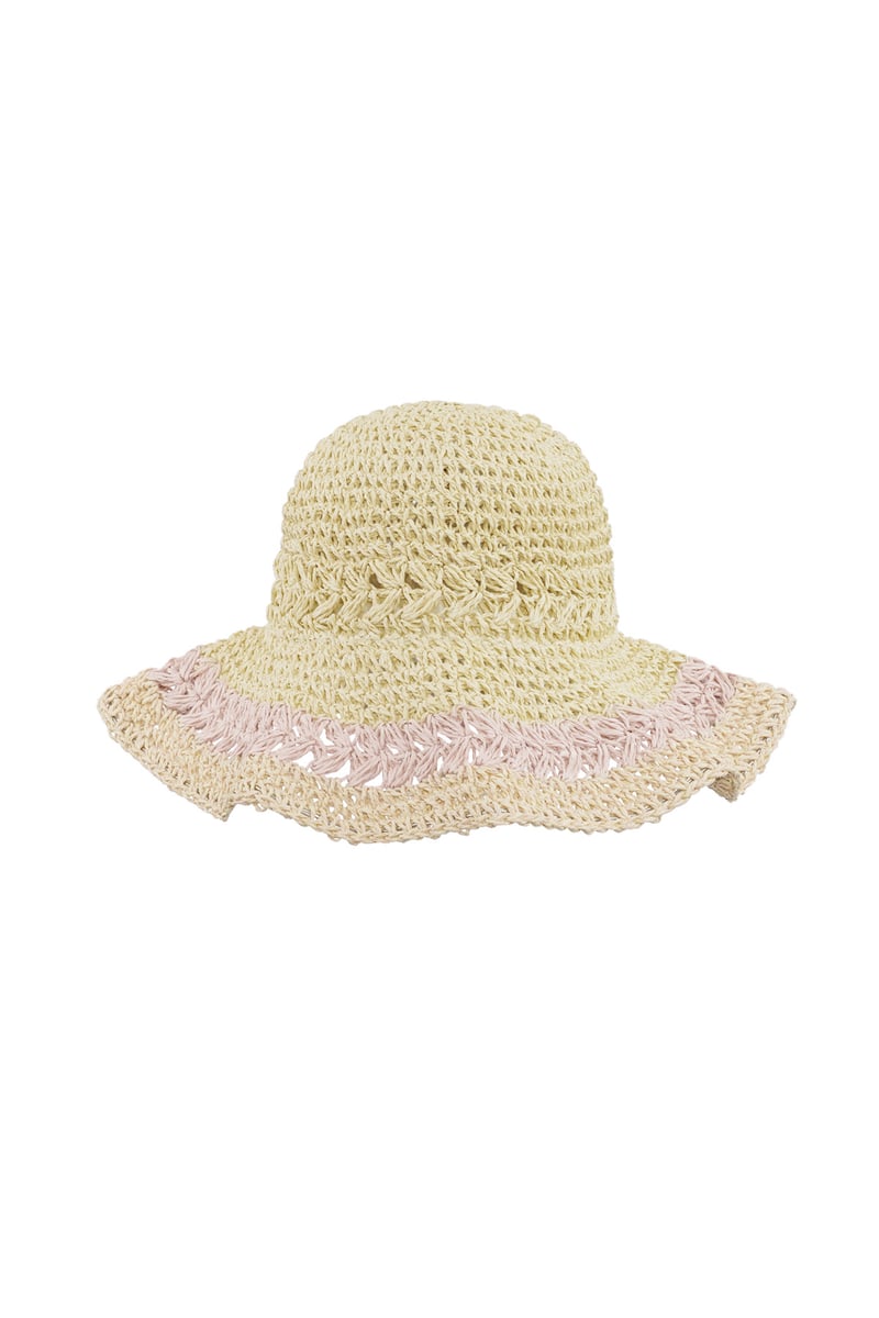 Gevlochten hoed met lagen - groen 