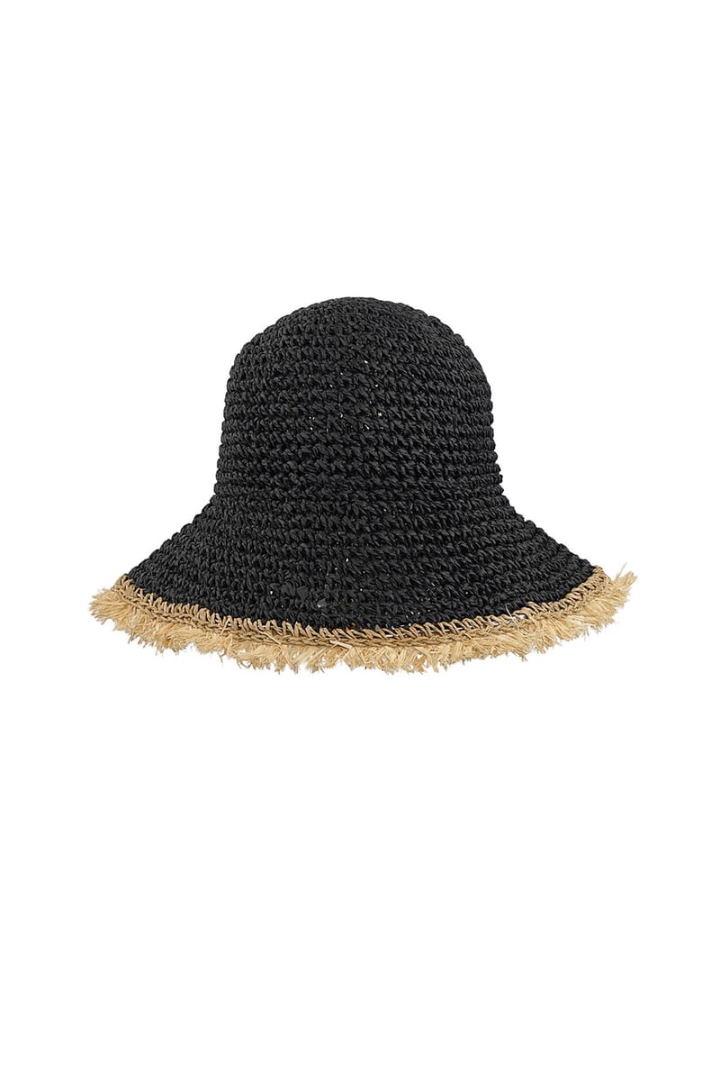 Hoed met gekleurde rand - beige 