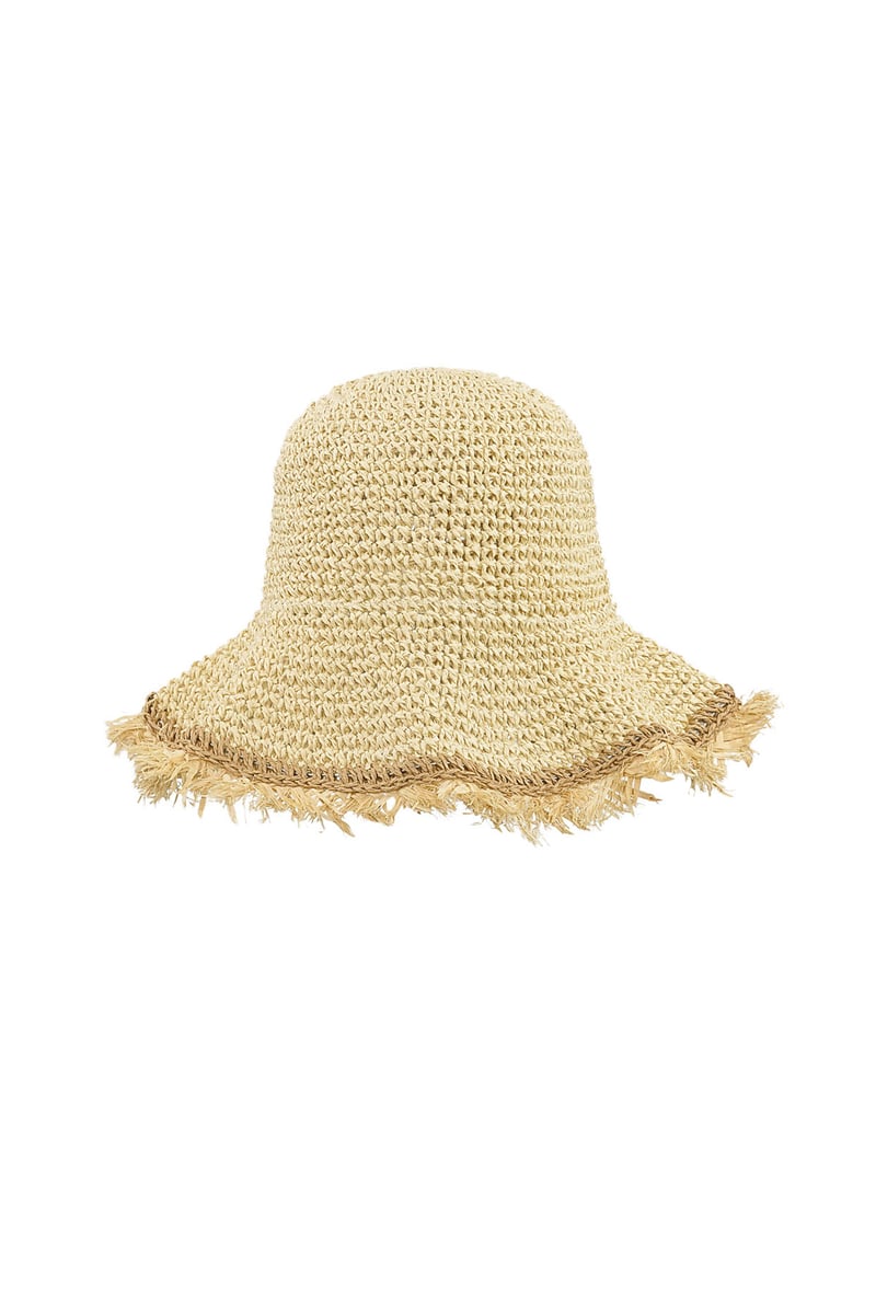 Hoed met gekleurde rand - beige 