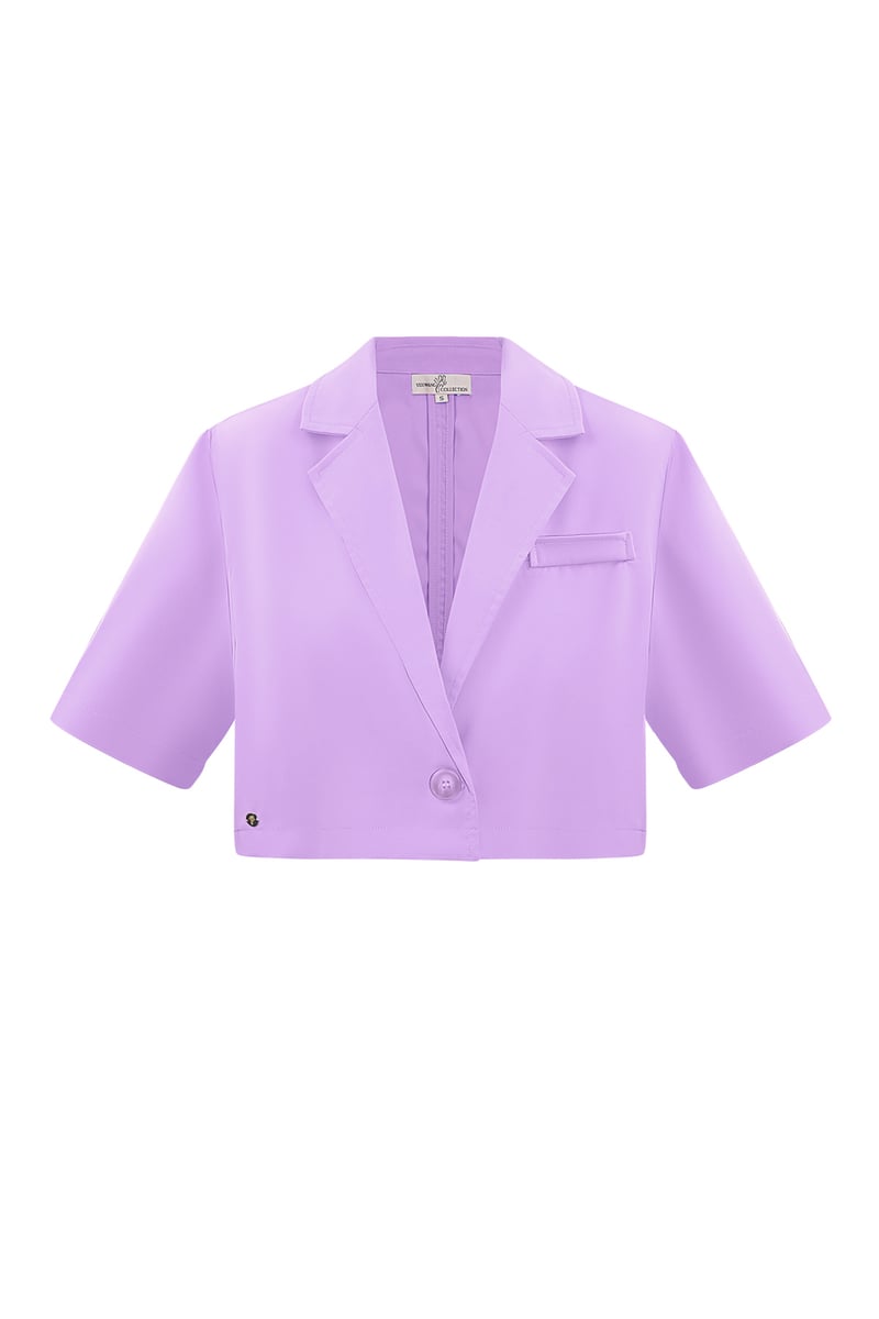 Pastel basic cropped blazer - fuchsia