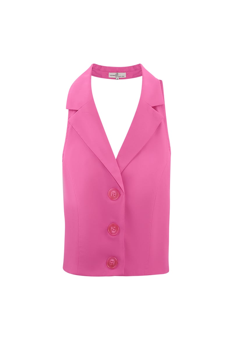 Simpele pastel haltertop - fuchsia