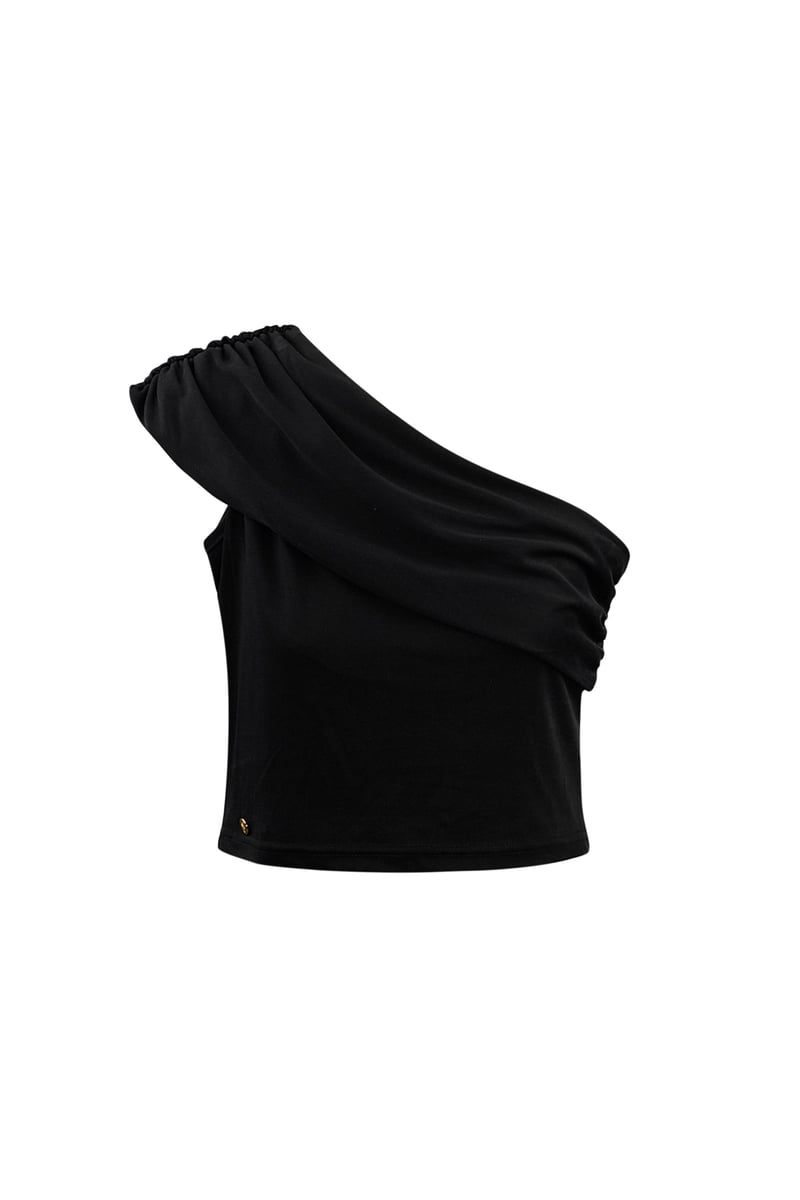 One shoulder classic top - wit