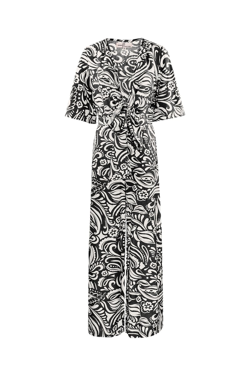 Jumpsuit met print - zwart/wit 