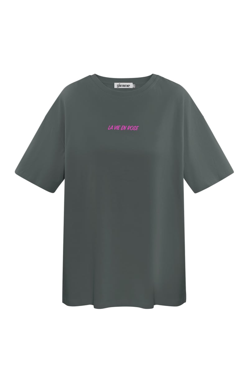 T-shirt la vie en rose - donkergrijs