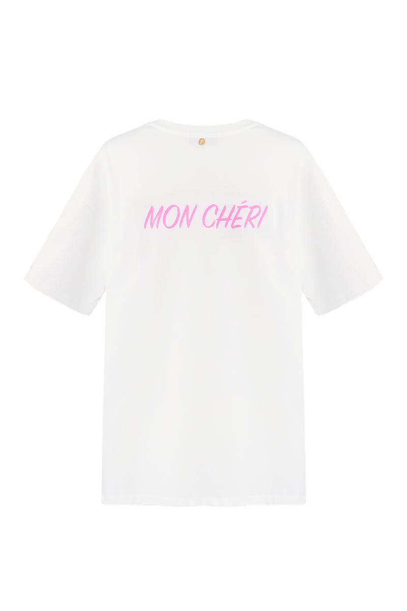 T-shirt mon cheri - wit