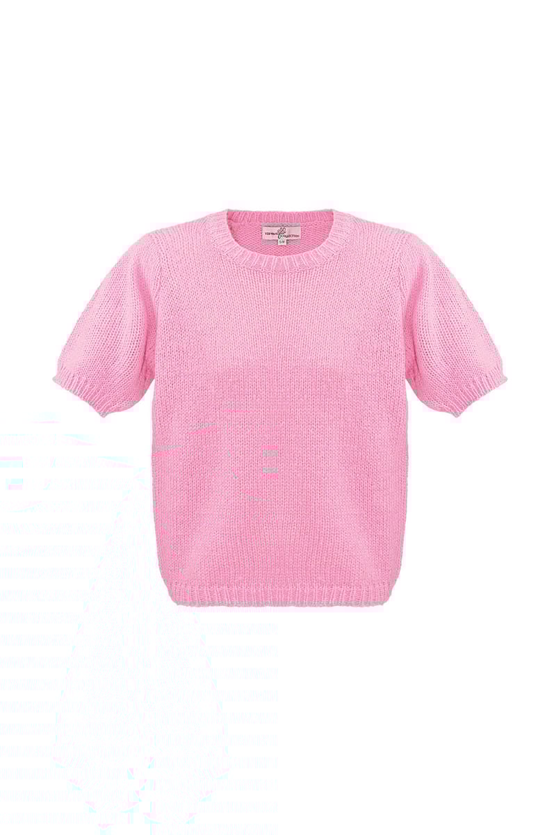 Basic shirt met pofmouwen - zwart