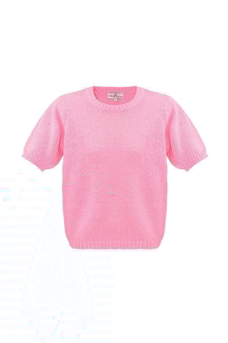 Basic shirt met pofmouwen - zwart